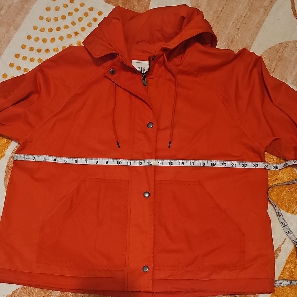GAP Women's Bright Red Utility Jacket Sz  XL Cropped Anorak - Picture 11 of 15